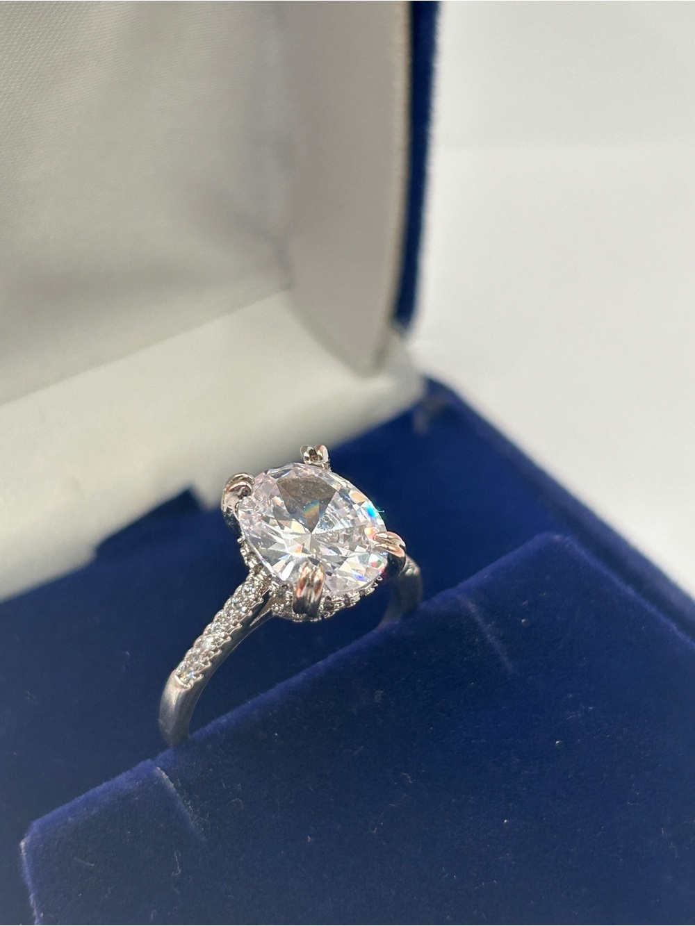 Solitaire 4 Carat Cocktail CZ Diamond Ring Sz 9 - Picture 7 of 16
